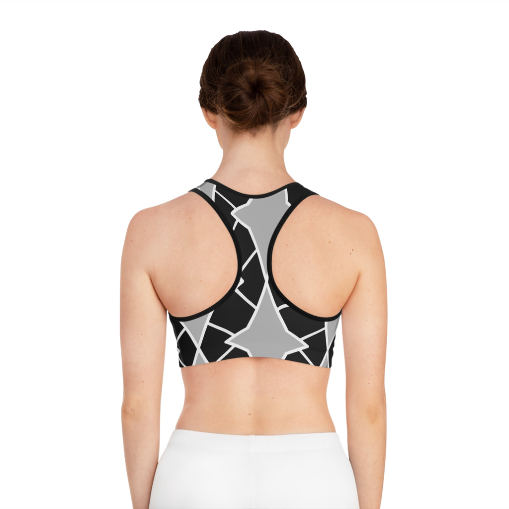Geometric Print Sports Bra for Activewear