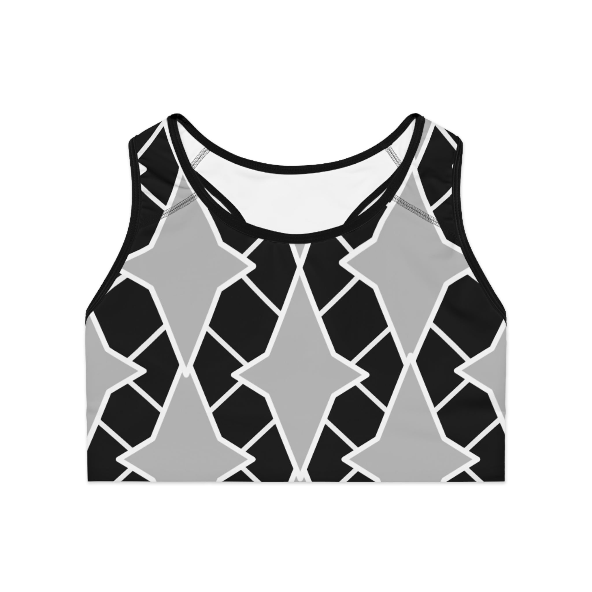 Geometric Print Sports Bra for Activewear