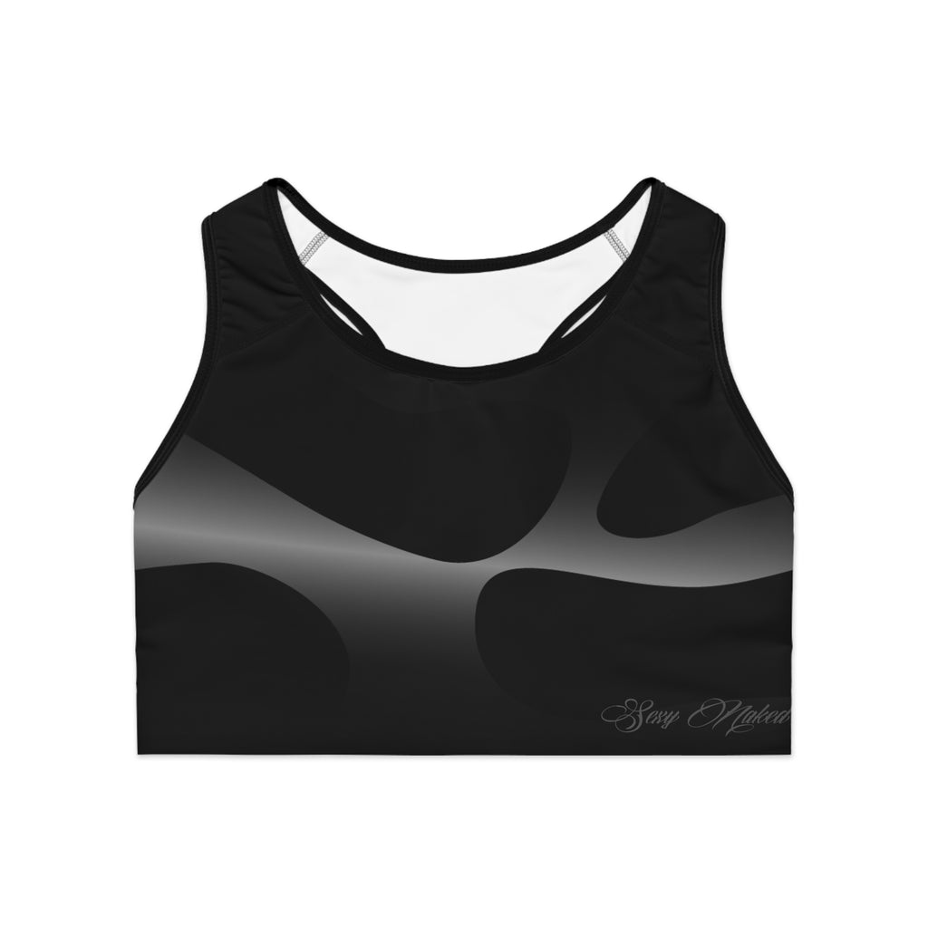 Black Gradient Sports Bra — Sleek Monochrome Activewear