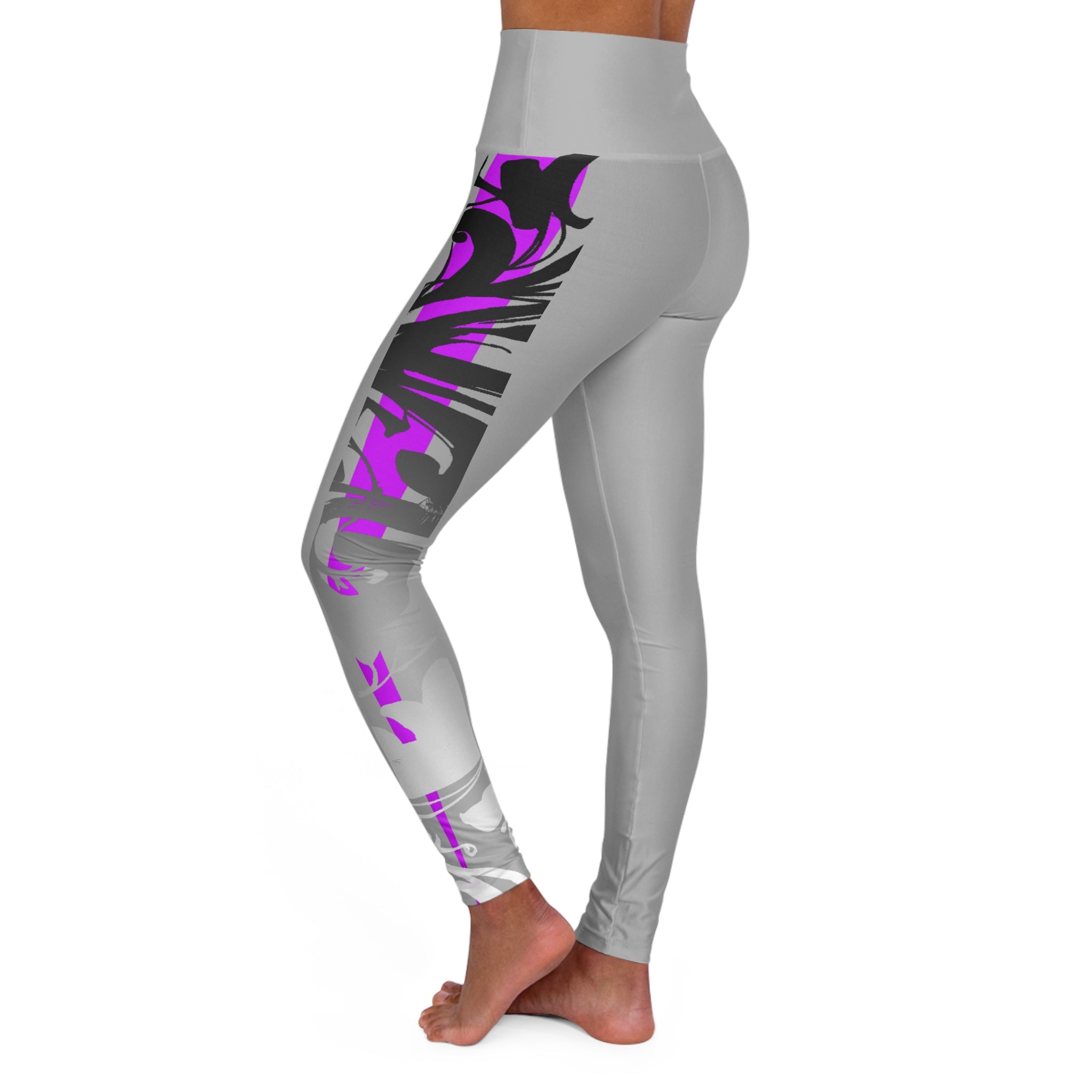 High-Waisted Yoga Leggings — All-Over Print High Waisted Yoga Leggings Sexy Naked